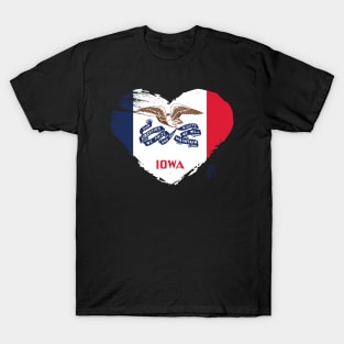 U.S. State - I Love Iowa - Iowa Flag T-Shirt